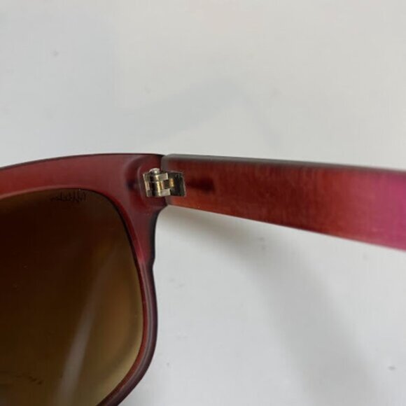 Affliction Red/Brown Gradient Wood Grain Women's Square Sunglasses - Picture 7 of 7